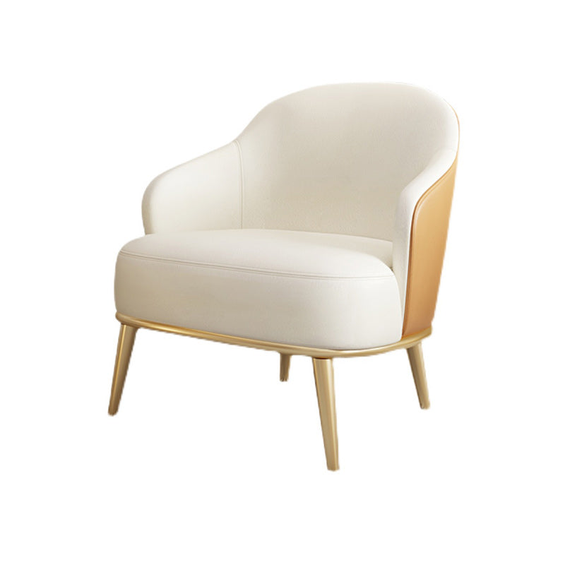 Glam Sewn Pillow Back 4 Legs Chair Upholstered Recessed Arms Chair Clearhalo 'Accent Chairs' 'accent_chairs' 'Chairs & Seating' 'furn' 'furn_accent_chairs' 'Furniture' 'Living Room Furniture' 7272969