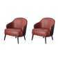 Glam Sewn Pillow Back 4 Legs Chair Upholstered Recessed Arms Chair Red 2 Piece Set Clearhalo 'Accent Chairs' 'accent_chairs' 'Chairs & Seating' 'furn' 'furn_accent_chairs' 'Furniture' 'Living Room Furniture' 7272974