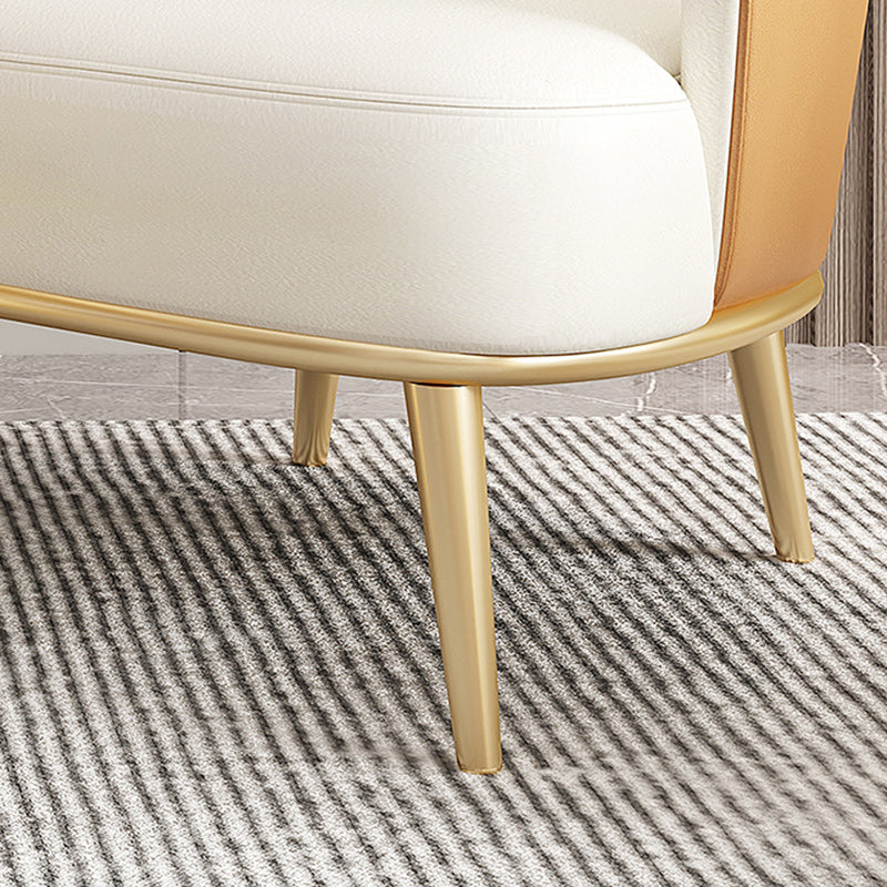 Glam Sewn Pillow Back 4 Legs Chair Upholstered Recessed Arms Chair Clearhalo 'Accent Chairs' 'accent_chairs' 'Chairs & Seating' 'furn' 'furn_accent_chairs' 'Furniture' 'Living Room Furniture' 7272975