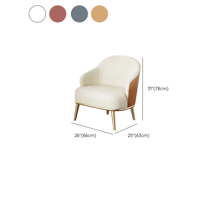Glam Sewn Pillow Back 4 Legs Chair Upholstered Recessed Arms Chair Clearhalo 'Accent Chairs' 'accent_chairs' 'Chairs & Seating' 'furn' 'furn_accent_chairs' 'Furniture' 'Living Room Furniture' 7272977