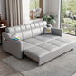 Contemporary Sofa Bed Gray with Storage Cushion Back Upholstered Futon Sleeper Sofa