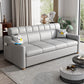 Contemporary Sofa Bed Gray with Storage Cushion Back Upholstered Futon Sleeper Sofa
