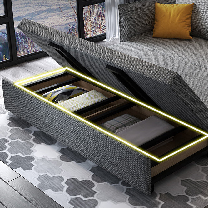 Scandinavo futon dormiente divano cuscino da cuscino e materasso con archiviazione