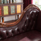 Traditional Dark Brown Genuine Leather Chaise Rolled Arms Tufted Accent Chair Clearhalo 'Chairs & Seating' 'Chaise Lounge' 'chaise_lounge' 'furn' 'furn_chaise_lounge' 'Furniture' 'Living Room Furniture' 7275348