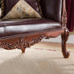 Traditional Dark Brown Genuine Leather Chaise Rolled Arms Tufted Accent Chair Clearhalo 'Chairs & Seating' 'Chaise Lounge' 'chaise_lounge' 'furn' 'furn_chaise_lounge' 'Furniture' 'Living Room Furniture' 7275351
