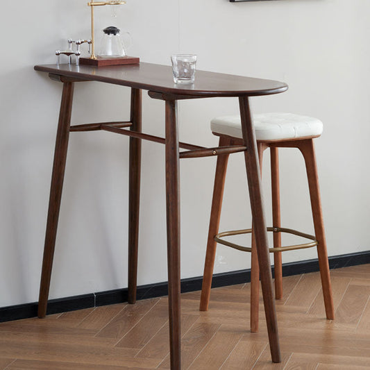 Industrial Style Wood Bar Stool Footrest Counter Stool for Living Room