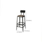Industrial Faux Leather Dining Stools Armless Bar Stools with Black Metal Base