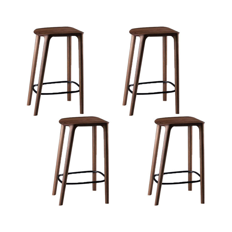 Solid Wood Counter and Bar Stool Indoor Industrial Backless Stool 4 Piece Set Non-Upholstered Clearhalo 'Bar Furniture' 'Bar Stools' 'bar_stools' 'furn' 'furn_bar_stools' 'Furniture' 'Kitchen & Dining Furniture' 7275881