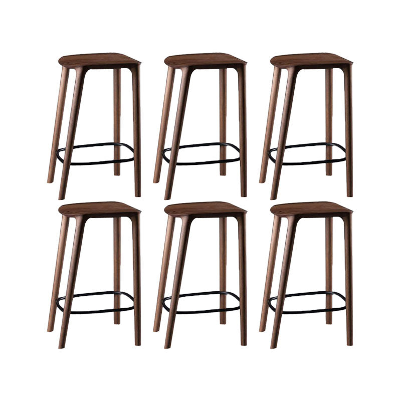 Solid Wood Counter and Bar Stool Indoor Industrial Backless Stool 6 Piece Set Non-Upholstered Clearhalo 'Bar Furniture' 'Bar Stools' 'bar_stools' 'furn' 'furn_bar_stools' 'Furniture' 'Kitchen & Dining Furniture' 7275883