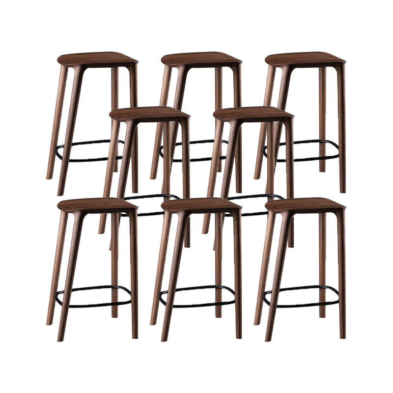 Solid Wood Counter and Bar Stool Indoor Industrial Backless Stool 8 Piece Set Non-Upholstered Clearhalo 'Bar Furniture' 'Bar Stools' 'bar_stools' 'furn' 'furn_bar_stools' 'Furniture' 'Kitchen & Dining Furniture' 7275884