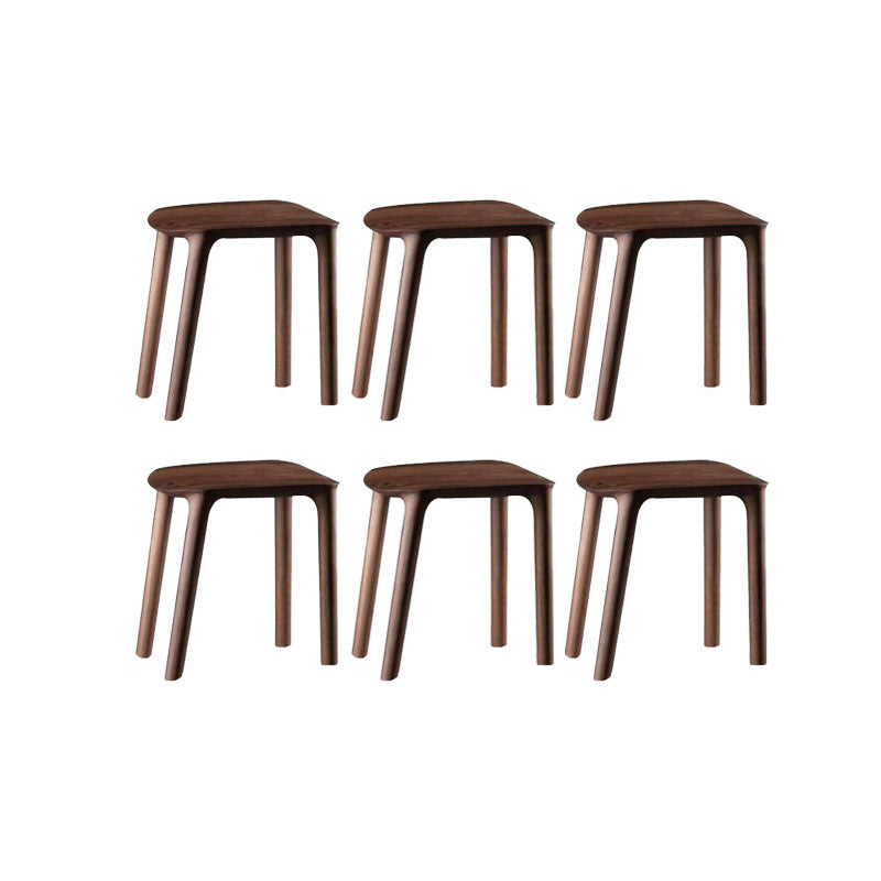 Solid Wood Counter and Bar Stool Indoor Industrial Backless Stool 6 Piece Set Non-Upholstered Short Stool(18"H) Clearhalo 'Bar Furniture' 'Bar Stools' 'bar_stools' 'furn' 'furn_bar_stools' 'Furniture' 'Kitchen & Dining Furniture' 7275892