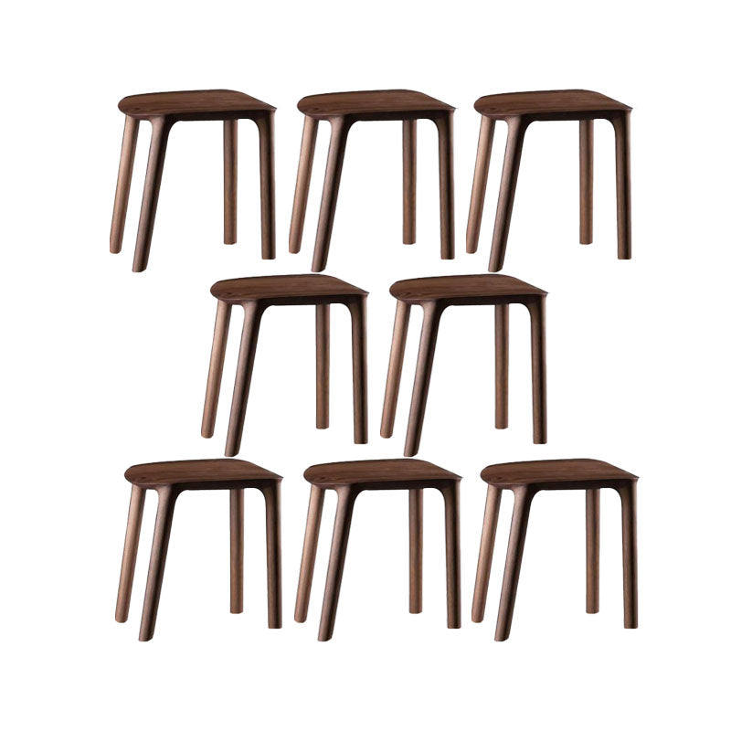 Solid Wood Counter and Bar Stool Indoor Industrial Backless Stool 8 Piece Set Non-Upholstered Short Stool(18"H) Clearhalo 'Bar Furniture' 'Bar Stools' 'bar_stools' 'furn' 'furn_bar_stools' 'Furniture' 'Kitchen & Dining Furniture' 7275894