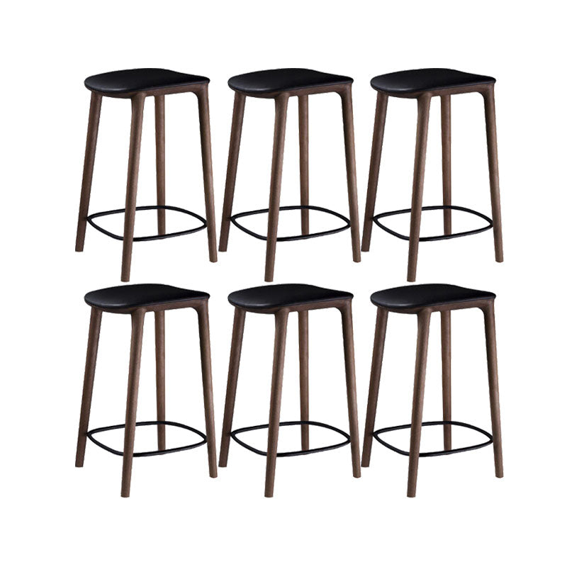 Solid Wood Counter and Bar Stool Indoor Industrial Backless Stool 6 Piece Set Upholstered Clearhalo 'Bar Furniture' 'Bar Stools' 'bar_stools' 'furn' 'furn_bar_stools' 'Furniture' 'Kitchen & Dining Furniture' 7275899