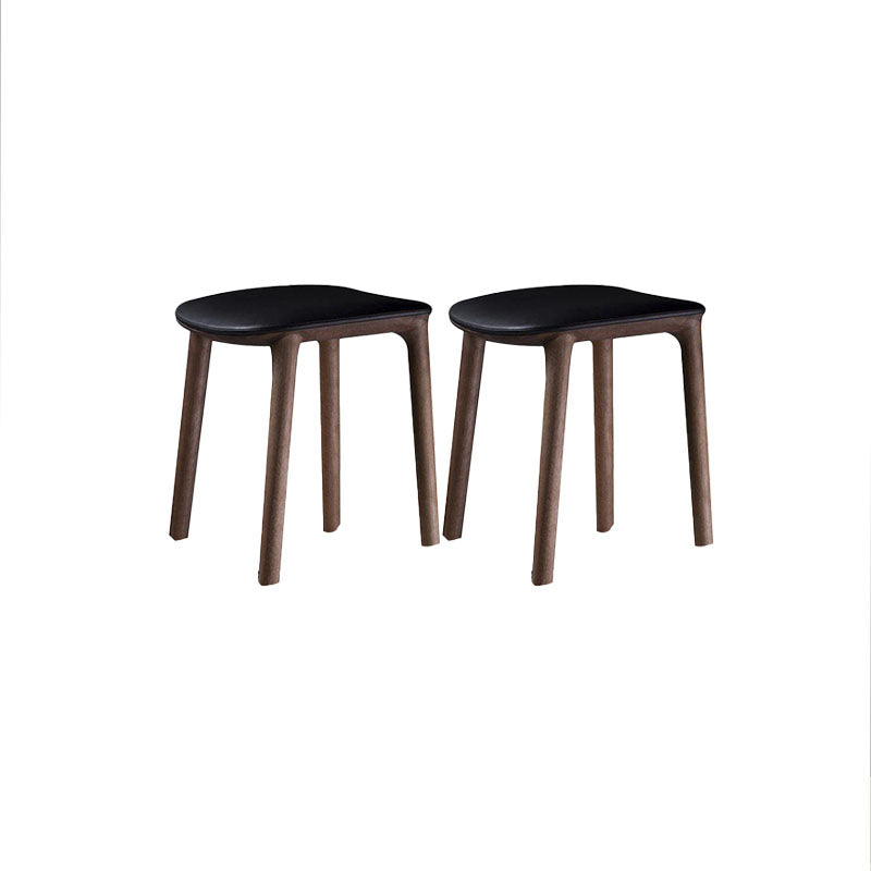 Solid Wood Counter and Bar Stool Indoor Industrial Backless Stool 2 Piece Set Upholstered Short Stool(18"H) Clearhalo 'Bar Furniture' 'Bar Stools' 'bar_stools' 'furn' 'furn_bar_stools' 'Furniture' 'Kitchen & Dining Furniture' 7275902