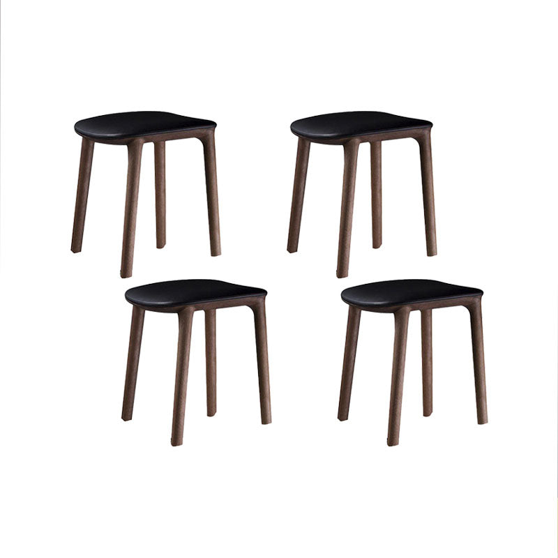 Solid Wood Counter and Bar Stool Indoor Industrial Backless Stool 4 Piece Set Upholstered Short Stool(18"H) Clearhalo 'Bar Furniture' 'Bar Stools' 'bar_stools' 'furn' 'furn_bar_stools' 'Furniture' 'Kitchen & Dining Furniture' 7275903