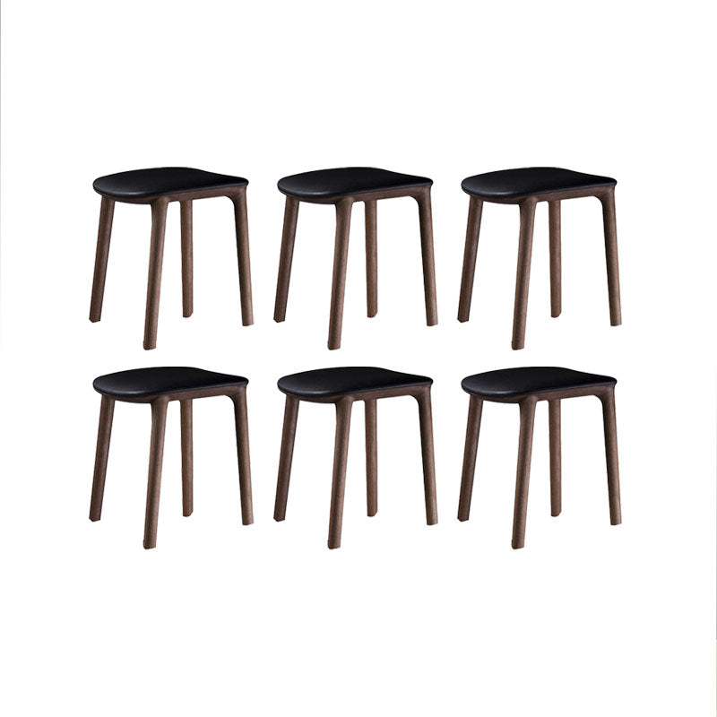 Solid Wood Counter and Bar Stool Indoor Industrial Backless Stool 6 Piece Set Upholstered Short Stool(18"H) Clearhalo 'Bar Furniture' 'Bar Stools' 'bar_stools' 'furn' 'furn_bar_stools' 'Furniture' 'Kitchen & Dining Furniture' 7275904
