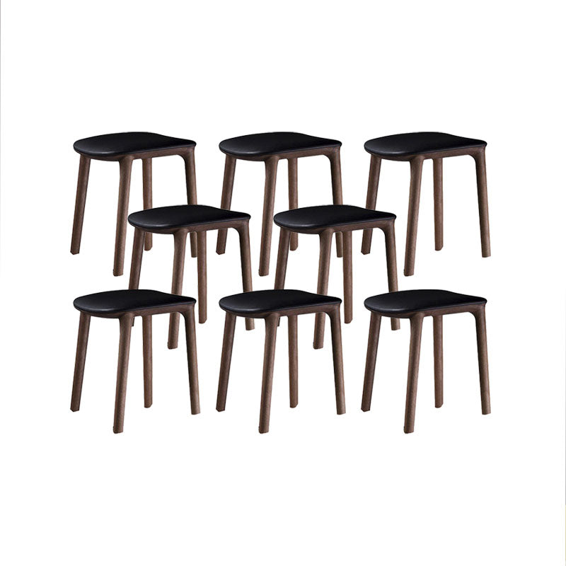 Solid Wood Counter and Bar Stool Indoor Industrial Backless Stool 8 Piece Set Upholstered Short Stool(18"H) Clearhalo 'Bar Furniture' 'Bar Stools' 'bar_stools' 'furn' 'furn_bar_stools' 'Furniture' 'Kitchen & Dining Furniture' 7275905