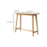 Glam Rectangle Bar Table Set 1/2/3 Pcs Oak Solid Wood Bar Table and Stools in Natural