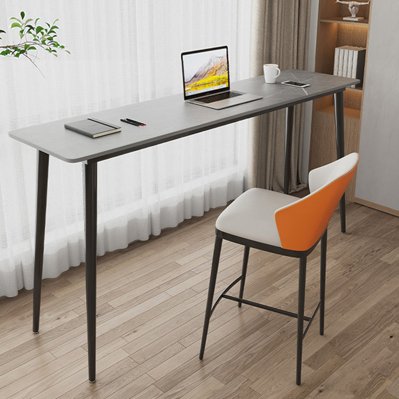 Modern Rectangle Stone Counter Table 1/2/3 Pieces Bar Table Set for Cafe Table & Chair(s) 39"L x 14"W x 41"H 2 Piece Set Clearhalo 'Bar Furniture' 'furn' 'furn_home_bar_bar_sets' 'Furniture' 'Home Bars & Bar Sets' 'home_bar_bar_sets' 'Kitchen & Dining Furniture' 7276114
