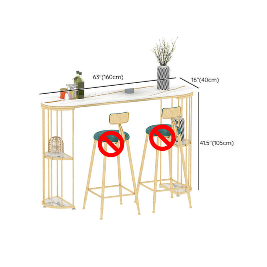 Modern Bar Pub Table Set 1/3 Pcs Metal Frame Bar Table and Upholstered Stools