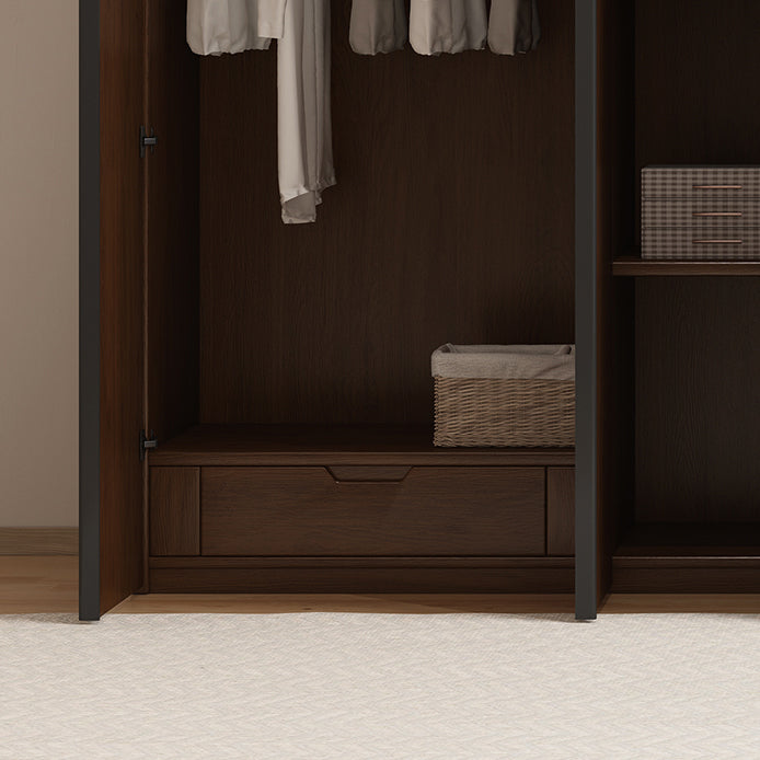 Armadio in legno massiccio di quercia contemporanea guardaroba multifunzionale