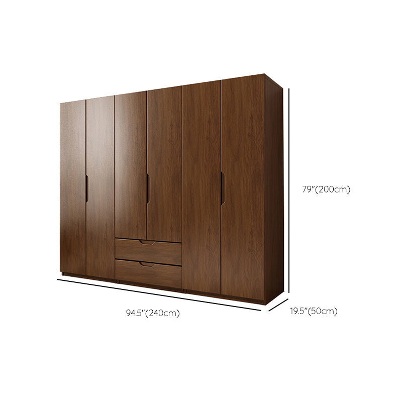 Armadio in legno massiccio di quercia contemporanea guardaroba multifunzionale