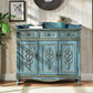 Industrial Rectangle Accent Cabinet Solid Wood Cabriole Legs Accent