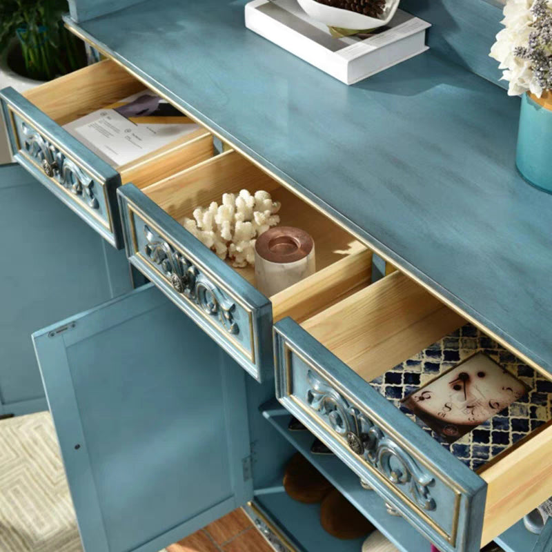 Acento de rectángulo industrial gabinete de madera sólida Cabriole patas acento