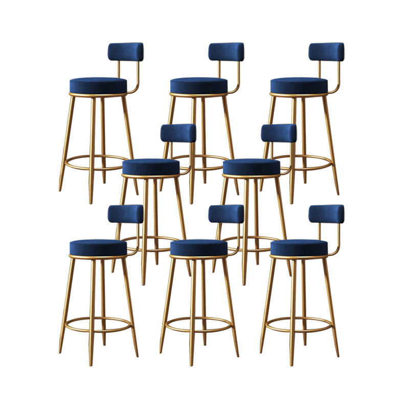 Glam Living Room Conter Sedia in metallo sgabelli da bar con poggiapiedi