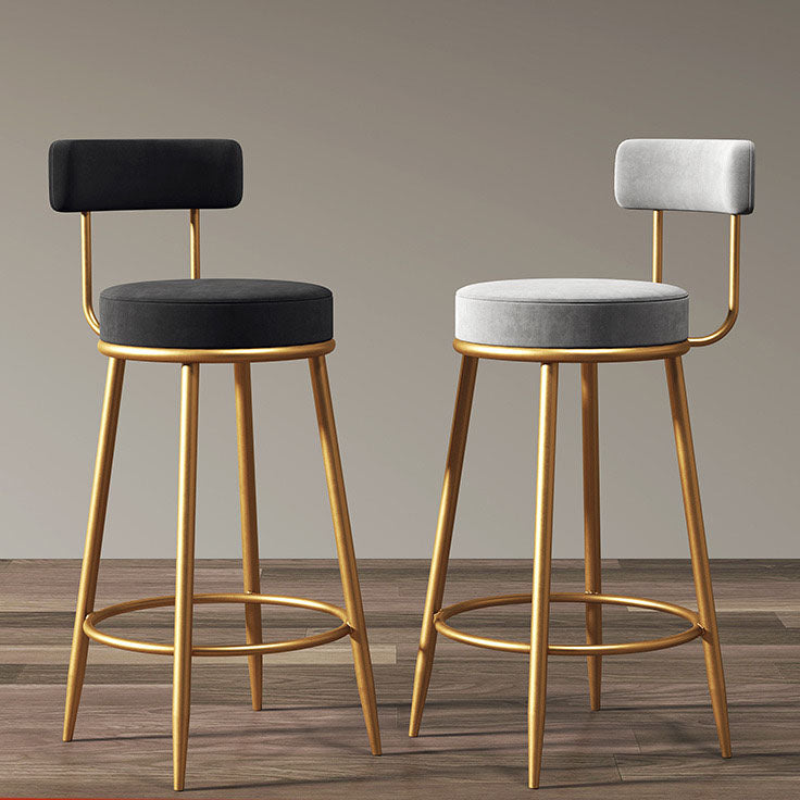 Glam Living Room Conter Sedia in metallo sgabelli da bar con poggiapiedi