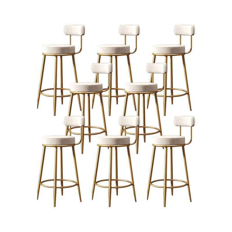 Glam Living Room Conter Sedia in metallo sgabelli da bar con poggiapiedi