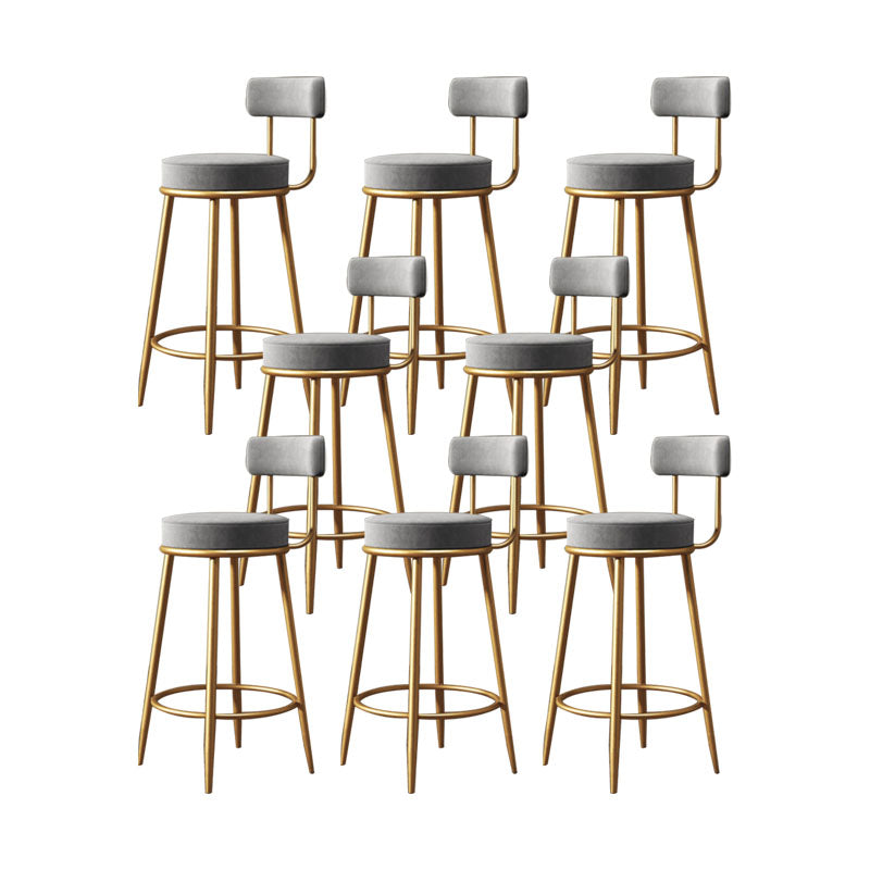 Glam Living Room Conter Sedia in metallo sgabelli da bar con poggiapiedi