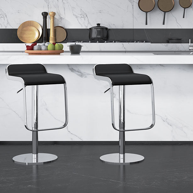 フェイクレザーバースツール調整可能な高さのスイベルバースツールとフットレスト