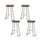 Solid Wood Dining Stools Scandinavian Bar Stools with Footrest