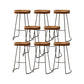Solid Wood Dining Stools Scandinavian Bar Stools with Footrest