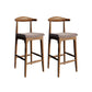 Solid Wood Dining Stools Scandinavian Bar Stools with Footrest