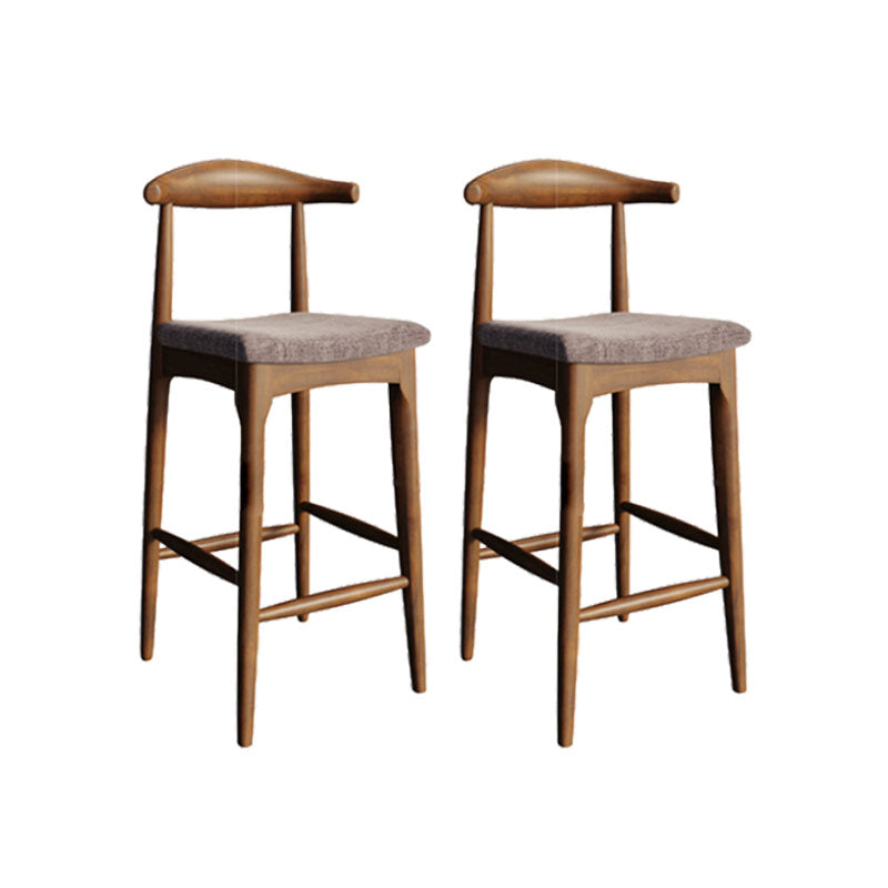Solid Wood Dining Stools Scandinavian Bar Stools with Footrest