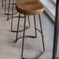 Solid Wood Dining Stools Scandinavian Bar Stools with Footrest