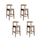 Solid Wood Dining Stools Scandinavian Bar Stools with Footrest