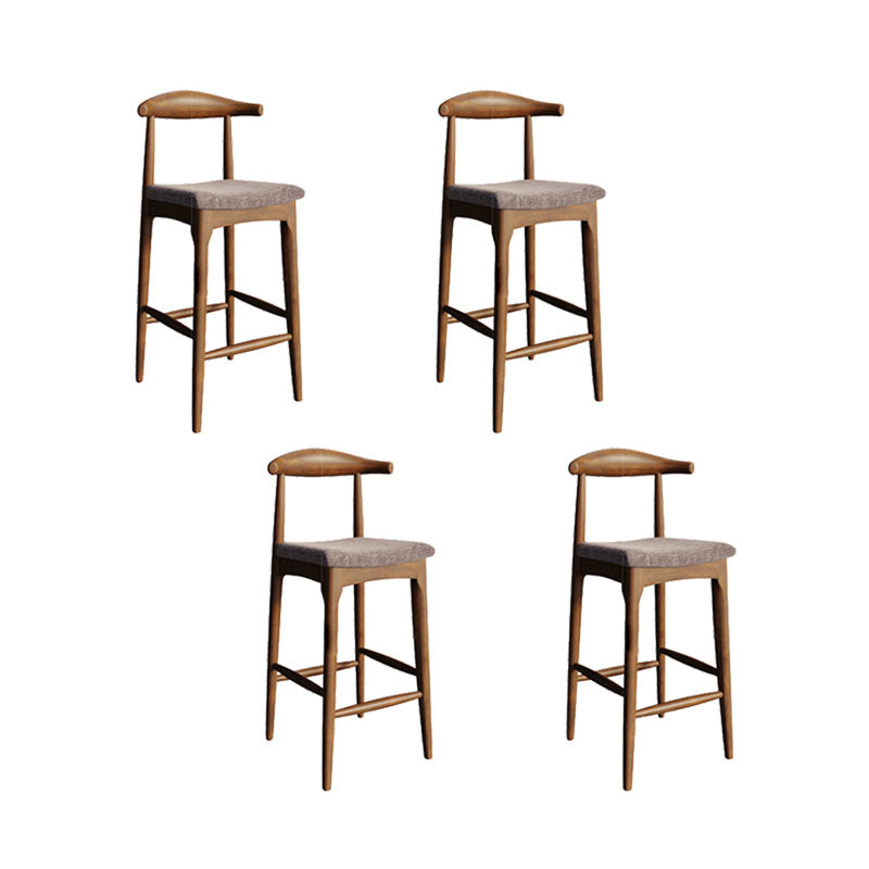 Solid Wood Dining Stools Scandinavian Bar Stools with Footrest