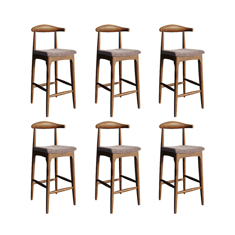 Solid Wood Dining Stools Scandinavian Bar Stools with Footrest