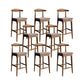 Solid Wood Dining Stools Scandinavian Bar Stools with Footrest