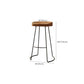 Solid Wood Dining Stools Scandinavian Bar Stools with Footrest