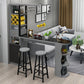 Modern Glass Bar Table Artificial Wood Base with Wine Cabinet for Balcony Clearhalo 'Bar Furniture' 'Bar Tables' 'bar_tables' 'furn' 'furn_bar_tables' 'Furniture' 'Kitchen & Dining Furniture' 7277092