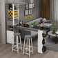 Modern Glass Bar Table Artificial Wood Base with Wine Cabinet for Balcony Clearhalo 'Bar Furniture' 'Bar Tables' 'bar_tables' 'furn' 'furn_bar_tables' 'Furniture' 'Kitchen & Dining Furniture' 7277095