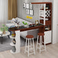 Modern Glass Bar Table Artificial Wood Base with Wine Cabinet for Balcony Clearhalo 'Bar Furniture' 'Bar Tables' 'bar_tables' 'furn' 'furn_bar_tables' 'Furniture' 'Kitchen & Dining Furniture' 7277097