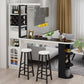 Modern Glass Bar Table Artificial Wood Base with Wine Cabinet for Balcony Clearhalo 'Bar Furniture' 'Bar Tables' 'bar_tables' 'furn' 'furn_bar_tables' 'Furniture' 'Kitchen & Dining Furniture' 7277099