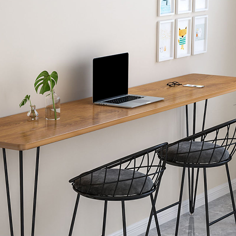 Modern Rectangle Wood Bar Table Metal Legs for Milk Tea Shop Clearhalo 'Bar Furniture' 'Bar Tables' 'bar_tables' 'furn' 'furn_bar_tables' 'Furniture' 'Kitchen & Dining Furniture' 7277117