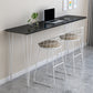 Modern Rectangle Wood Bar Table Metal Legs for Milk Tea Shop Black White Without Chairs Clearhalo 'Bar Furniture' 'Bar Tables' 'bar_tables' 'furn' 'furn_bar_tables' 'Furniture' 'Kitchen & Dining Furniture' 7277118