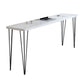 Modern Rectangle Wood Bar Table Metal Legs for Milk Tea Shop White-Black Without Chairs Clearhalo 'Bar Furniture' 'Bar Tables' 'bar_tables' 'furn' 'furn_bar_tables' 'Furniture' 'Kitchen & Dining Furniture' 7277120